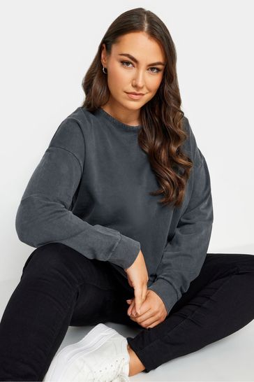 Yours Curve Grey Cut Out Sweatshirt