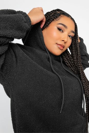 Buy Yours Curve Black Teddy Hooded Sweatshirt from Next USA