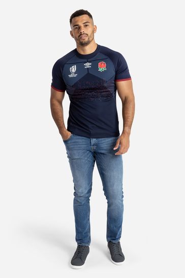 Umbro Navy England World Cup Mens Away Rugby Shirt