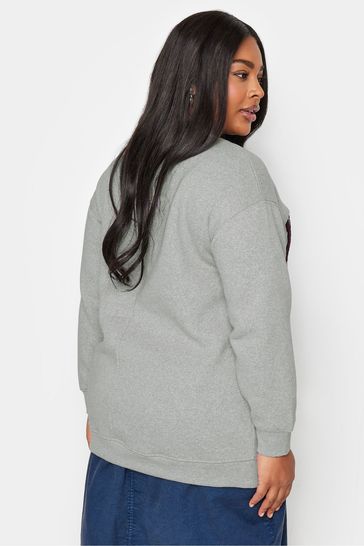 Buy Yours Curve Grey Embroidered Slogan Sweatshirt from Next