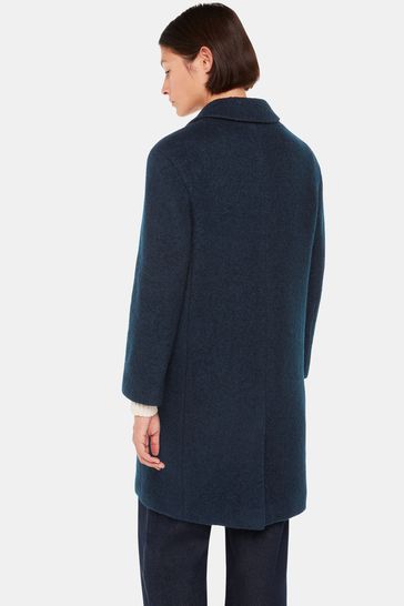 Navy boucle coat sale