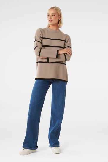 Buy Forever New Brown Bianca Relaxed Longline Crew Neck Jumper
