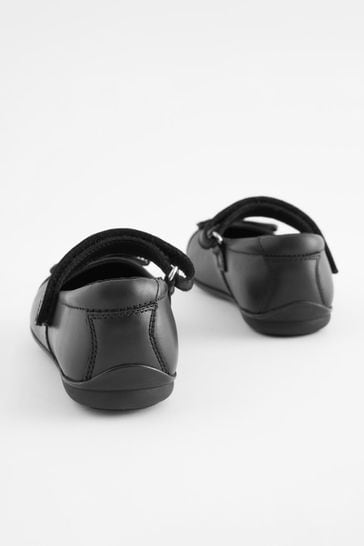 Buy Black Standard Fit F Leather Patent Toe Cap Mary Jane Shoes