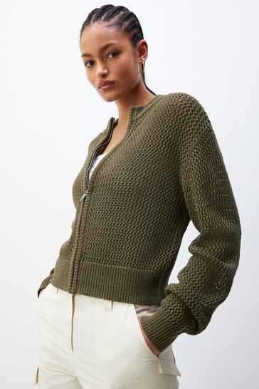Khaki green cardigan womens store