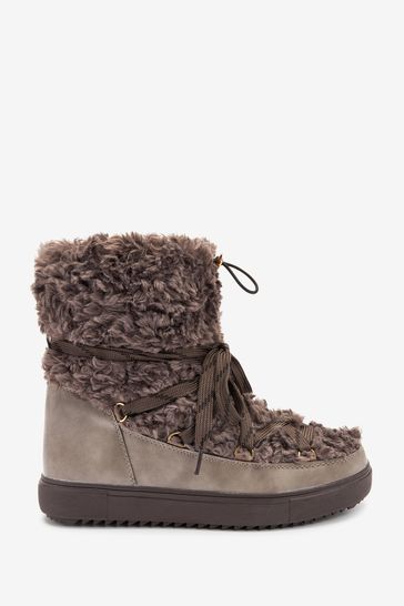 Faux fur lace up boots outlet