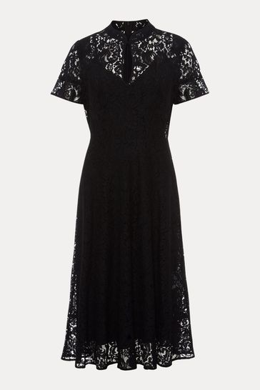 Phase Eight Black Rimsha Black Lace Midi Dress