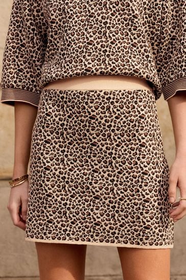 Knit leopard skirt hotsell