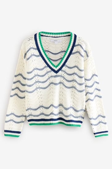 Knitted cricket jumper clearance