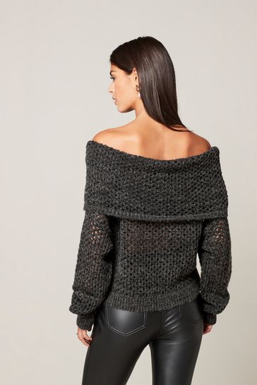Grey bardot jumper cheap