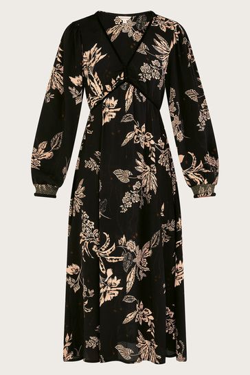 Buy Monsoon Black Annette Floral Midi Dress from Next Ireland