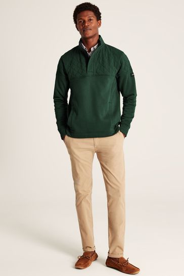 Joules Darrington Green Quarter Zip Quilted Sweatshirt