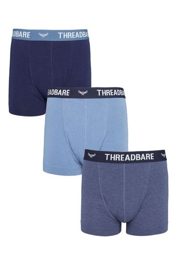 Buy Threadbare Blue Hipster Trunks 3 Pack from Next Bahrain