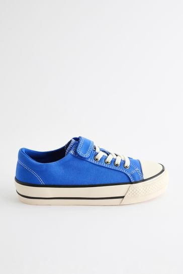Blue One Strap Elastic Lace Trainers