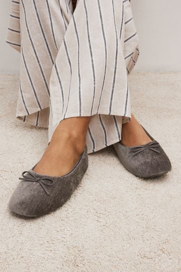 Charcoal Grey Ballerina Slippers
