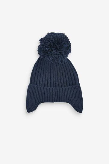 Navy pom pom hat store