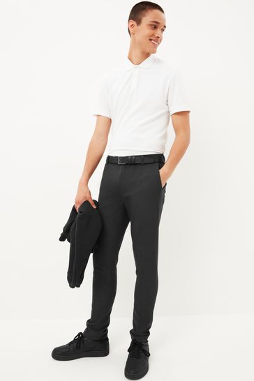 Buy Charcoal Grey Super Skinny Machine Washable Plain Front Smart Trousers  from Next Luxembourg
