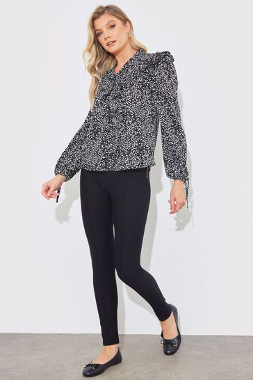 In The Style Black Ruffle Blouse