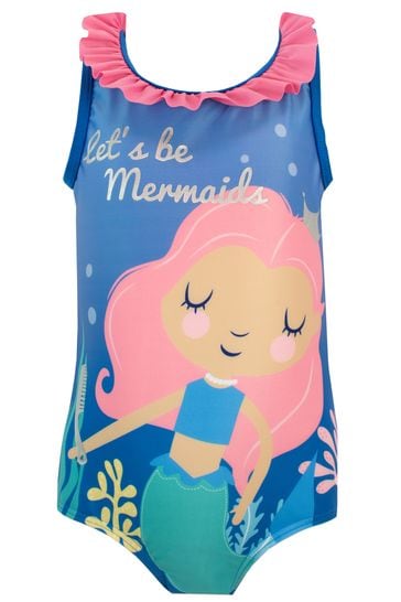 Harry Bear Blue Mermaid Girls Swimsuit