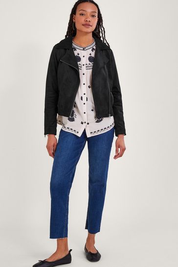 Buy Monsoon Suedette Biker Black Jacket from Next Ireland