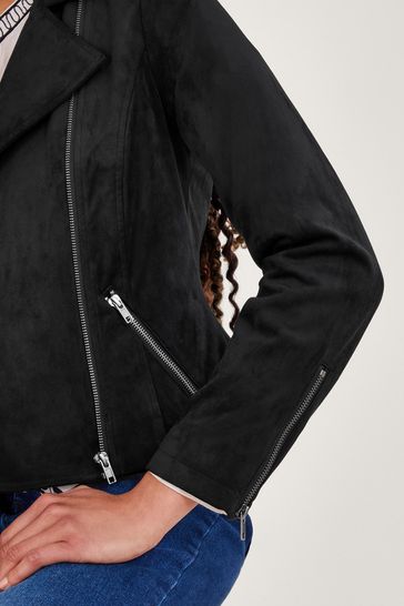 Black suedette biker cheap jacket womens