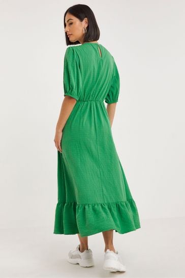 Buy Simply Be Green Textured Midi Dress from Next USA
