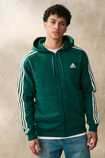 Adidas green zip up hoodie clearance