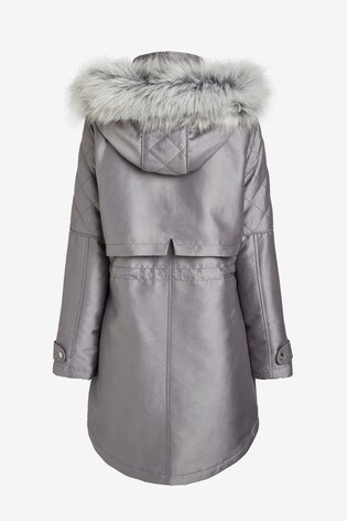grey fur hoodie