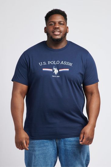 U.S. Polo Mens Big & Tall Stripe Graphic T-Shirt