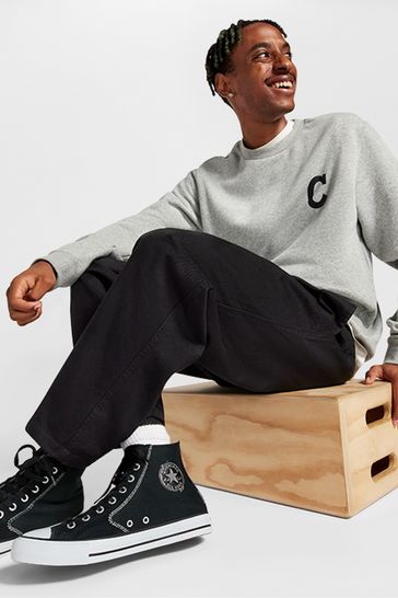 High top black chucks clearance