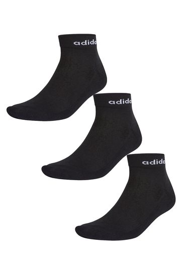 adidas Black Adult Half-Cushioned Ankle Socks 3 Pairs
