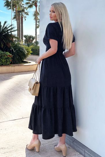 Buy AX Paris Black Twist Front Maxi Smock Dress from Next Slovenia