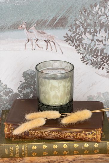 Green White Lily & Sandalwood Glass Candle