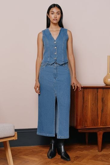 Buy Albaray Blue Denim Waistcoat from Next Luxembourg