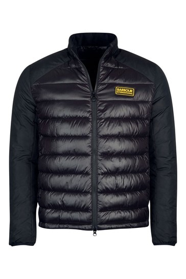 barbour international dulwich quilted jacket black