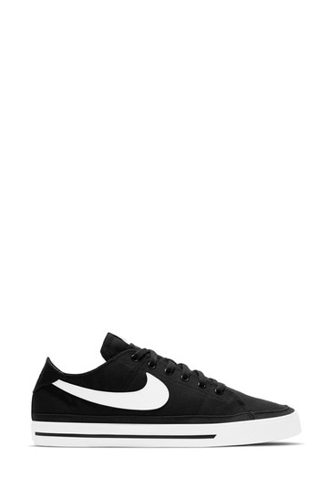 Nike Black/White Court Legacy Canvas Trainers