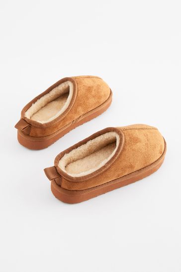 Tan mule top slippers