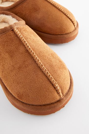 Tan mule top slippers