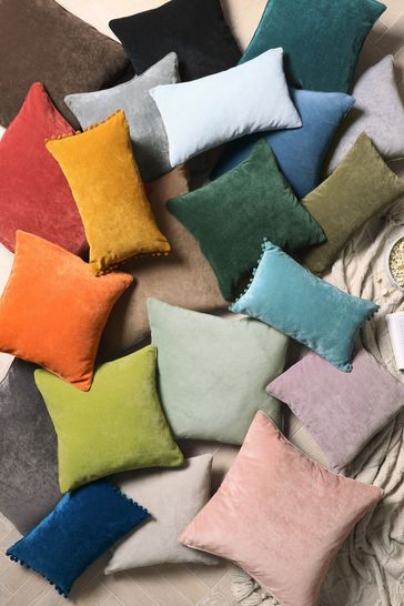 Silver velour cushions hotsell