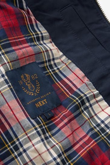 Buy Navy - Shower Resistant Check Lining Harrington Jacket from Next Spain
