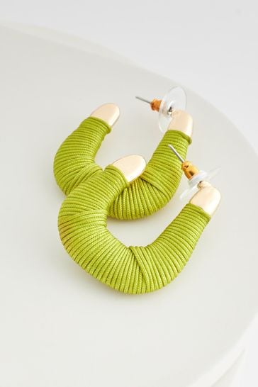 Green 2024 thread earrings