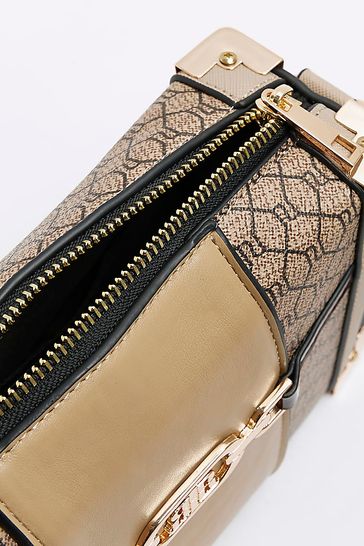 Buy River Island Brown Monogram Snaffle Trunk Bag from Next Germany