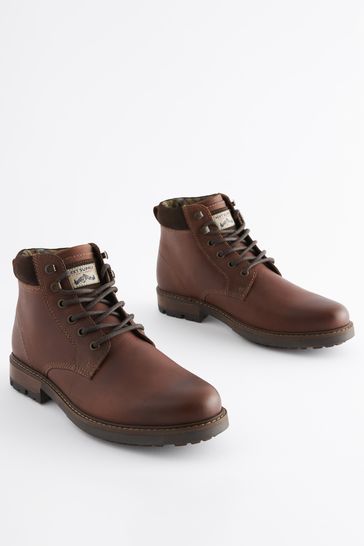 Tan Brown Casual Leather Boots