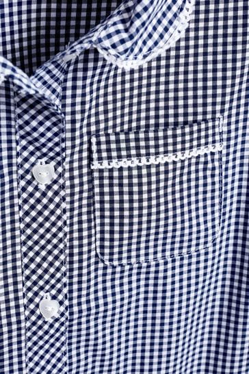 Navy blue clearance gingham school dress