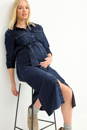 Denim maternity dress uk new arrivals