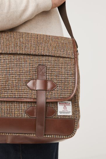 Brown Tweed Messenger Bag