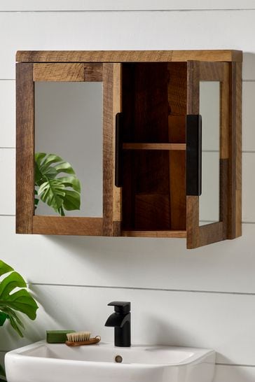 Mirrored store wall cabinet