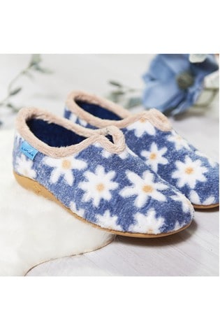 Buy Lunar Ladies Flower Pattern Slippers from Next Gibraltar