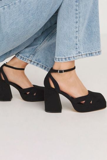 Simply Be Black Extra Wide Fit Platform Heeled Shoes