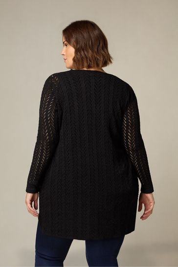 Buy Live Unlimited Curve Crochet Knit Black Cardigan from Next Croatia