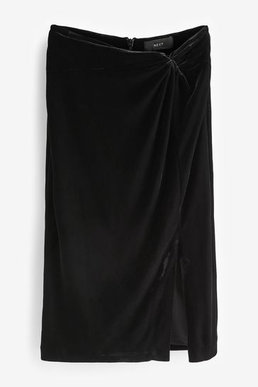 Black velvet shop skirt next
